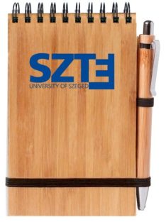 University of Szeged logo bamboo notebook