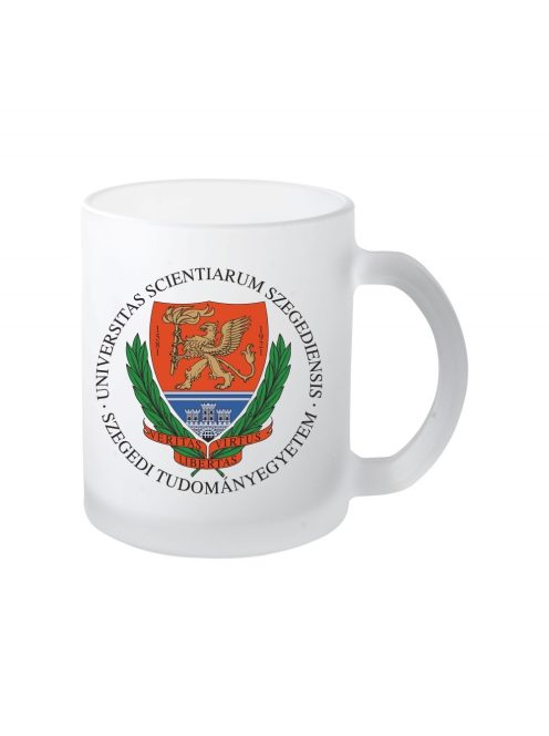 University of Szeged logo glass mug